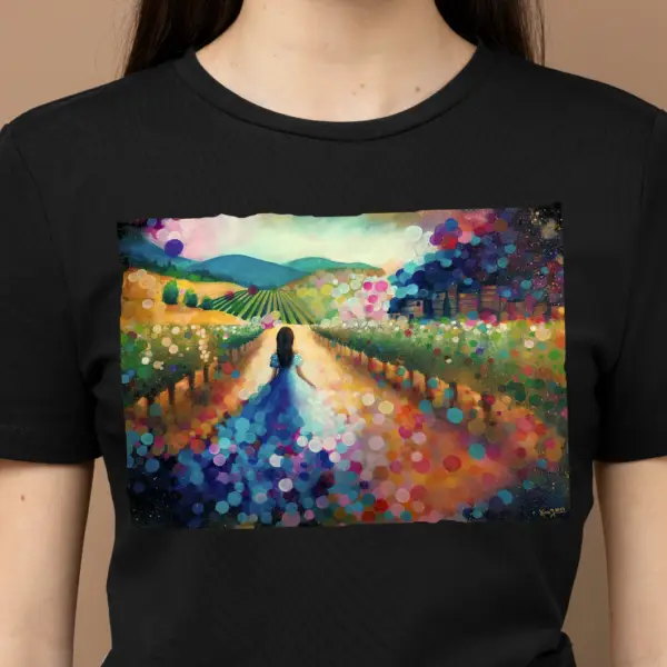 dark hair female t shirt